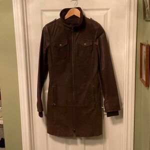 Danier Rich brown long leather coat